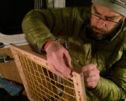 Stringing up a drying rack